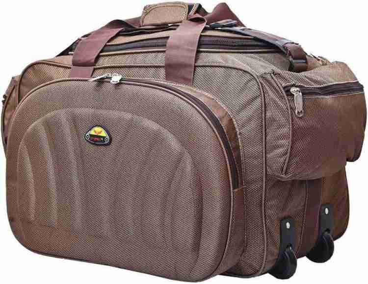 sky spirit Expandable Premium quality heavey duty unisex travel luggage bag Duffel With Wheels Strolley brown Price in India Flipkart