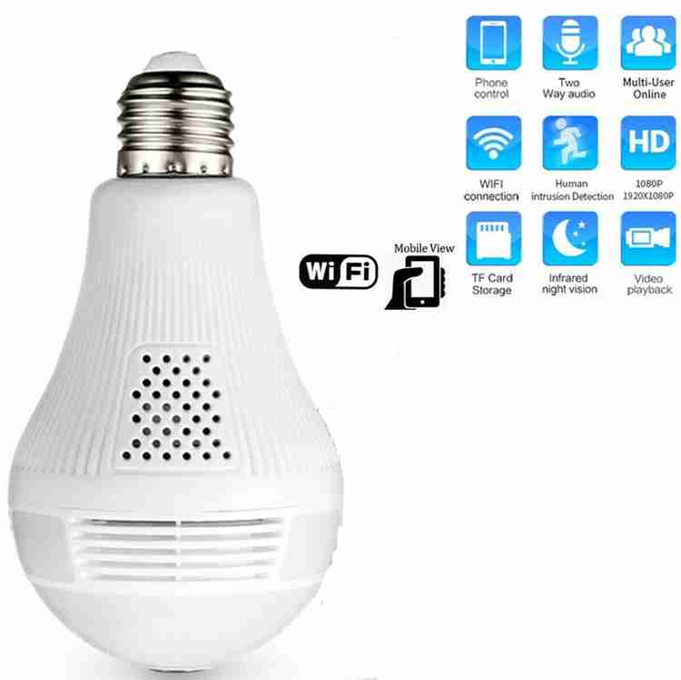 SIOVS 360 HD Wifi Bulb Hidden IP Camera Panoramic Home Security