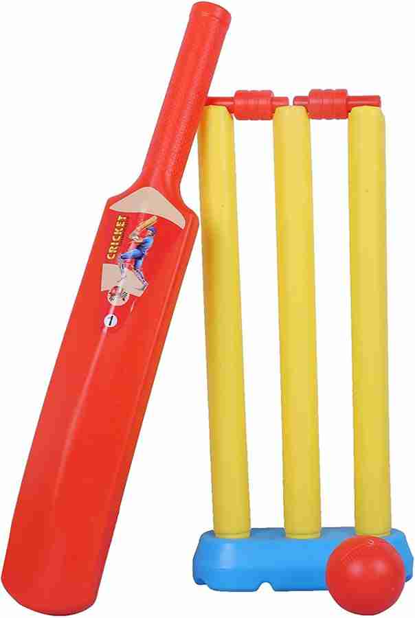 Enorme Plastic Cricket Kit with 3 Stumps 1 Bat 3 Bells and 1