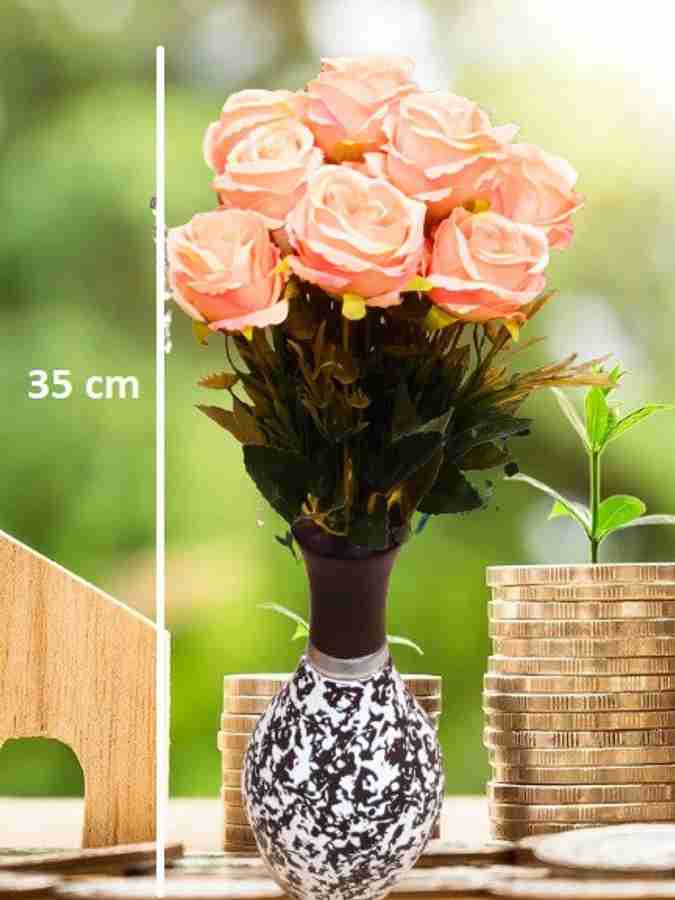 Artificial flowers in glass vase hot sale