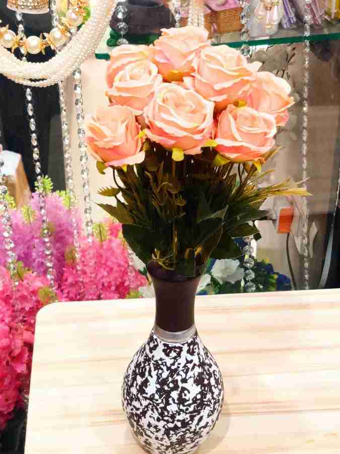 Style My Home Real Looking Artificial Peach Rose Flower Bunch with