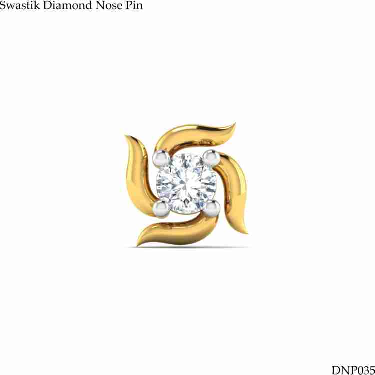 LORDS JEWELS Swastik Diamond Nose Pin 18kt Diamond Yellow Gold Stud Price in India Buy LORDS JEWELS Swastik Diamond Nose Pin 18kt Diamond Yellow Gold Stud online at Flipkart