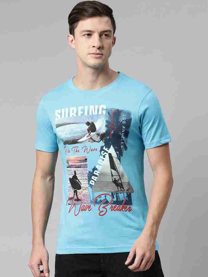 DIXCY SCOTT Printed Men Round Neck Blue T Shirt Buy DIXCY