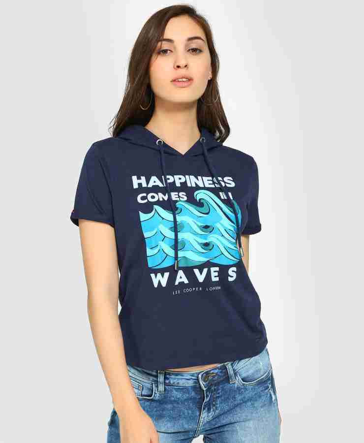 LEE COOPER Printed Women Hooded Neck Blue T Shirt Buy LEE COOPER Printed Women Hooded Neck Blue T Shirt Online at Best Prices in India Flipkart