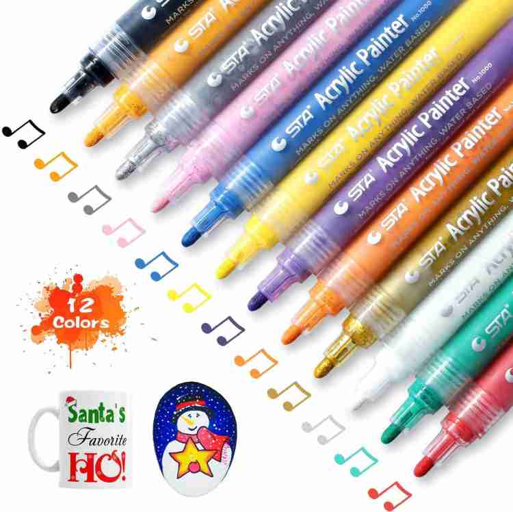 Acrylic Paint Markers - 12 Colors