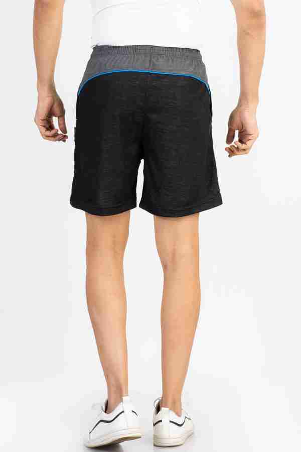 TRAK ONLY Solid Men Black Basic Shorts - Buy TRAK ONLY Solid Men