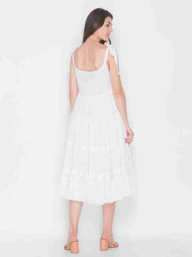 Terquois Women Tiered White Dress - Buy Terquois Women Tiered