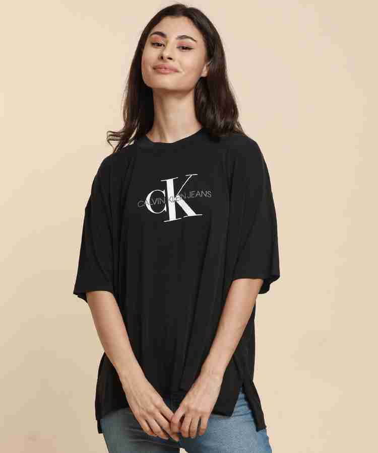 Ladies black calvin klein t shirt shop
