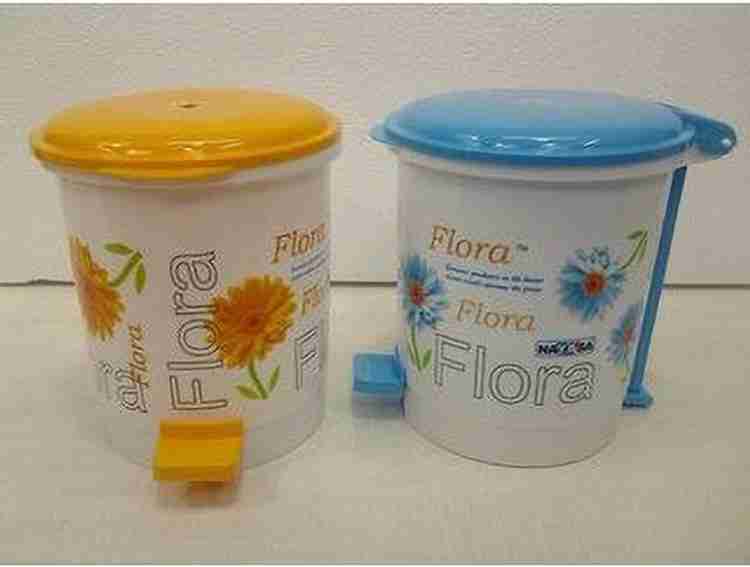 NAYASA Flora mini pedal bin set of 2 Plastic Dustbin Price in India