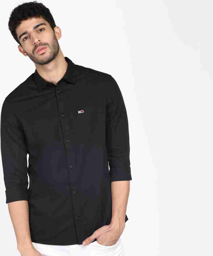 TOMMY HILFIGER Men Solid Casual Black Shirt Buy TOMMY HILFIGER