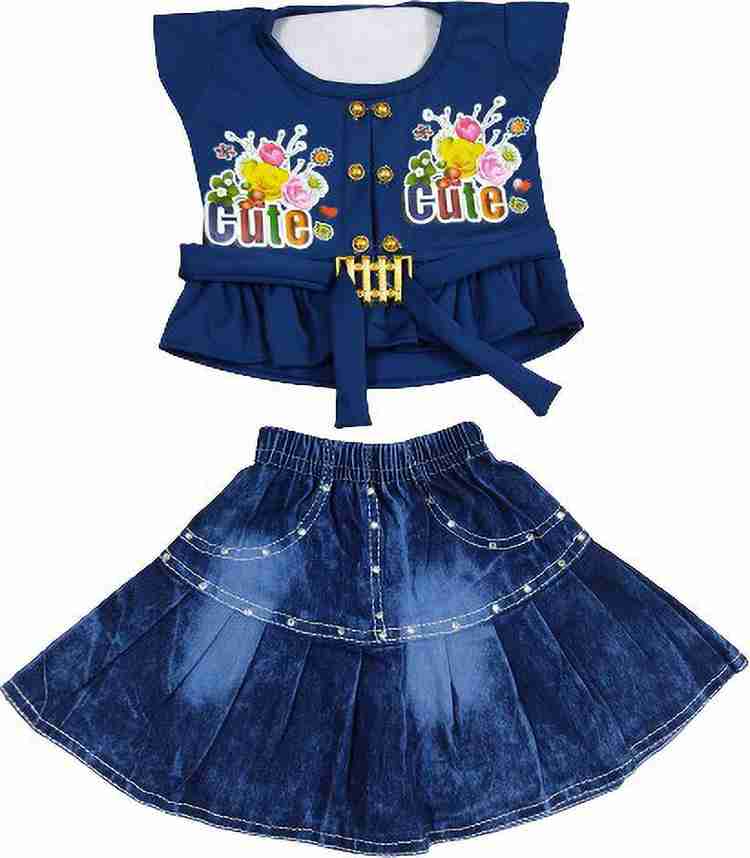 PK Collection Baby Girls Party Festive Top Skirt Price in India