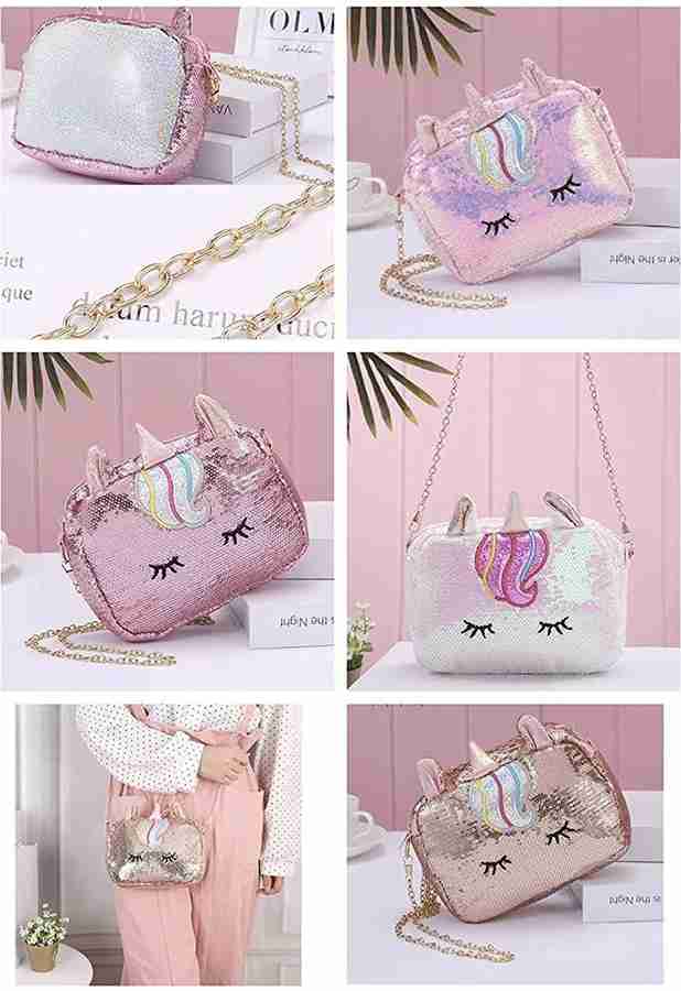 Flipkart Le Delite Kids Handbag girls Sling Bag Coin Purses Gift for kids girl Cute bags Unicorn stylish purse baby girls doll bag kids hand bag Waterproof Sling Bag Sling Bag