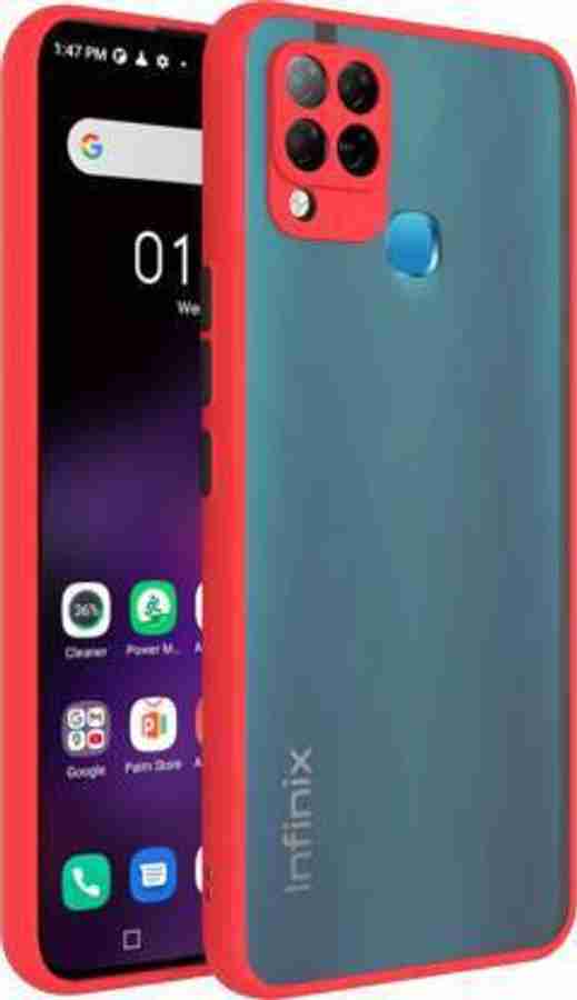 SR LONGLIFE Back Cover for Infinix Hot 10S Red Camera Bump