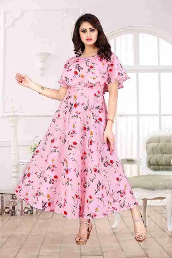 AYAN TRENDZ Women Maxi Pink Dress Buy AYAN TRENDZ Women Maxi Pink Dress Online at Best Prices in India Flipkart