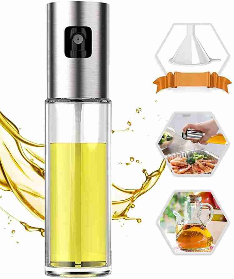 Hinfy Bottle Pump Glass Oil Sprayer Oil Spray Bottle for Cooking