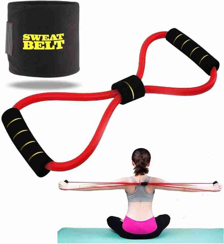 SIDHMART Resistance Toning Tube Sweat Belt Combo Exercise Band for Body Workout Gym Resistance Tube Buy SIDHMART Resistance Toning Tube Sweat Belt Combo Exercise Band for Body Workout Gym