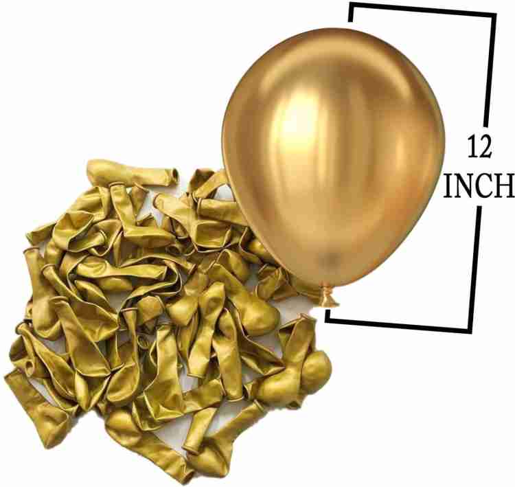 100 CT Metallic Chrome Gold Latex Balloons/ Metallic Gold Balloon