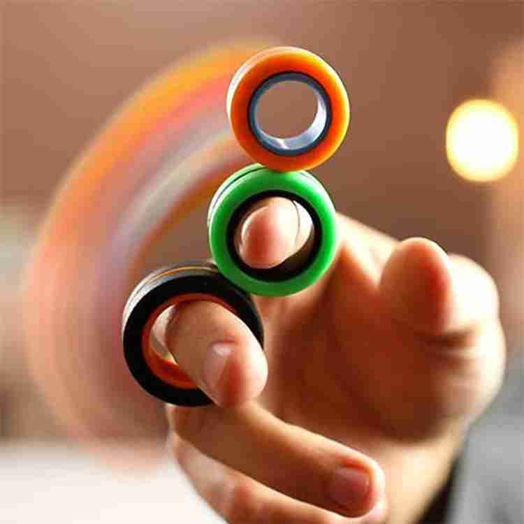 3 Pcs Magnetic Ring Toy for Kids Anti Stress Finger Rings Magical