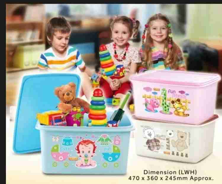 raj plastics joyo joyful storage toy box printed pink Storage