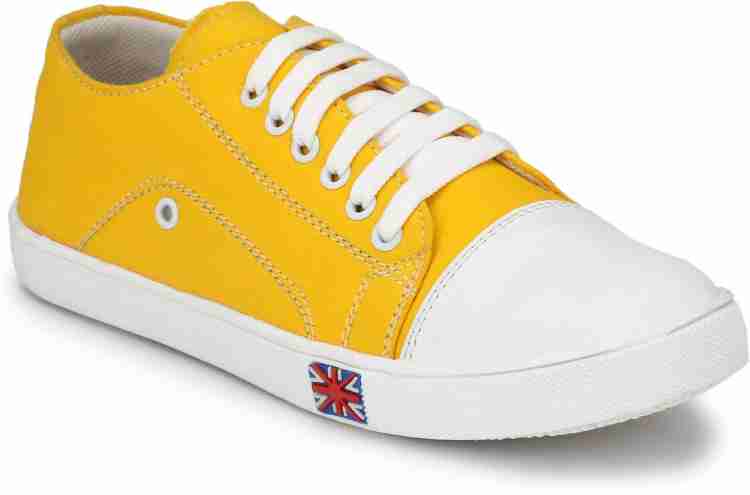 Yellow canvas best sale shoes mens