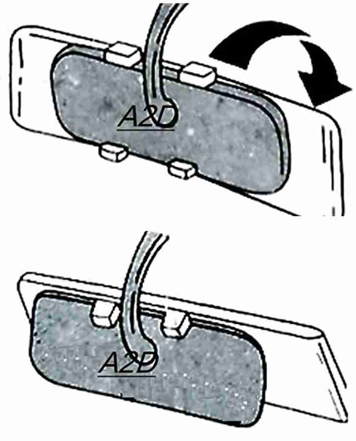A2D Snap On Interior Large Wide Angle Rear View Mirror Glass Black