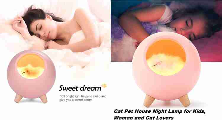 Shopping Dust Cute Cat Pet House Night Lamp for Kids and Cat