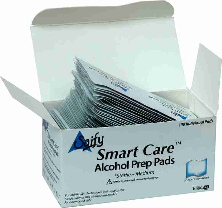 Smart Care Swabs Antiseptic Prep Wipes 100 count Sterile Medium Pads  Individually Sealed - Ideal for Pre-injection Skin Prepping. - Contains 70%  Isopropyl Alcohol - Price in India, Buy Smart Care Swabs