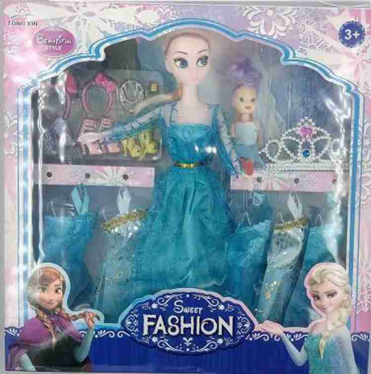 Elsa barbie deals doll set