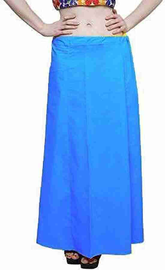 JAIGANESHIND Women's Cotton Petticoat, Ethnic wear in Skirt, Womens Cotton  Petticoat and Inskirt, Saree Petticoat for Saree, Color Blue