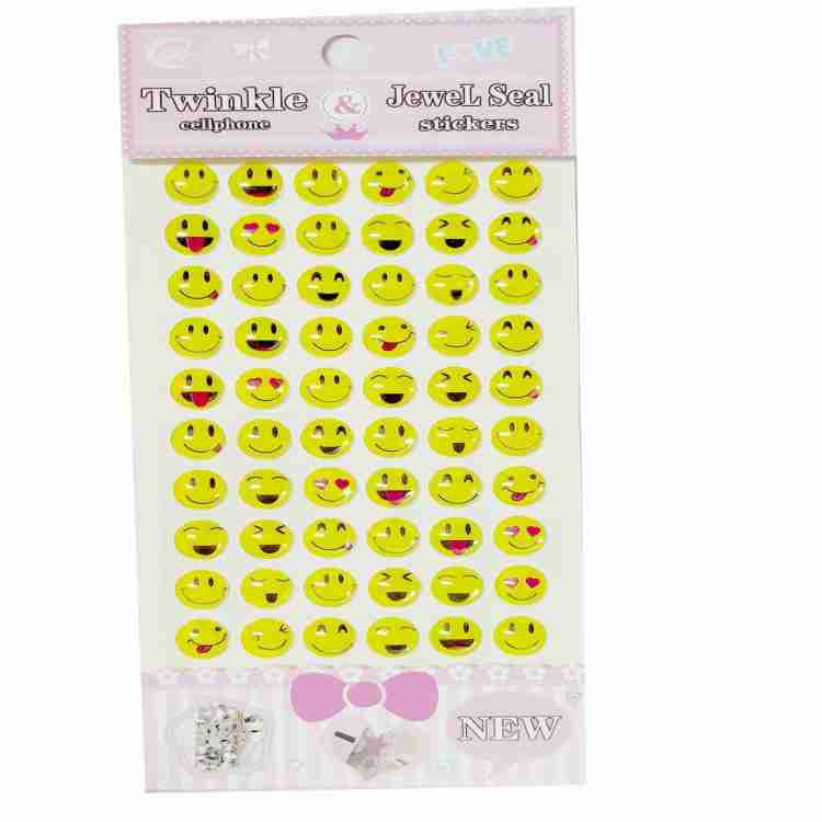 Shoppernation 2 cm Fancy Smiley Design Mobile Sticker Emoji