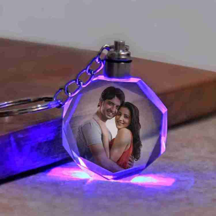 gift zone personalized led keychain Crystal Keychain Customized