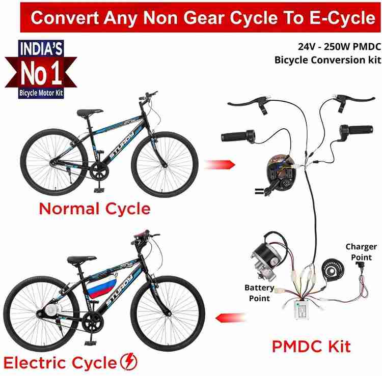 Flixes 24 Volt 250W PMDC Motor DIY Electric bicycle Conversion Motor kit for Cycle Convert Any Non Gear Cycle to Electric Bicycle Electric Bicycle Kit Automotive Electronic Hobby Kit Price