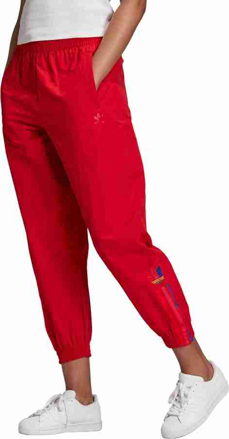 Red adidas track pants women top