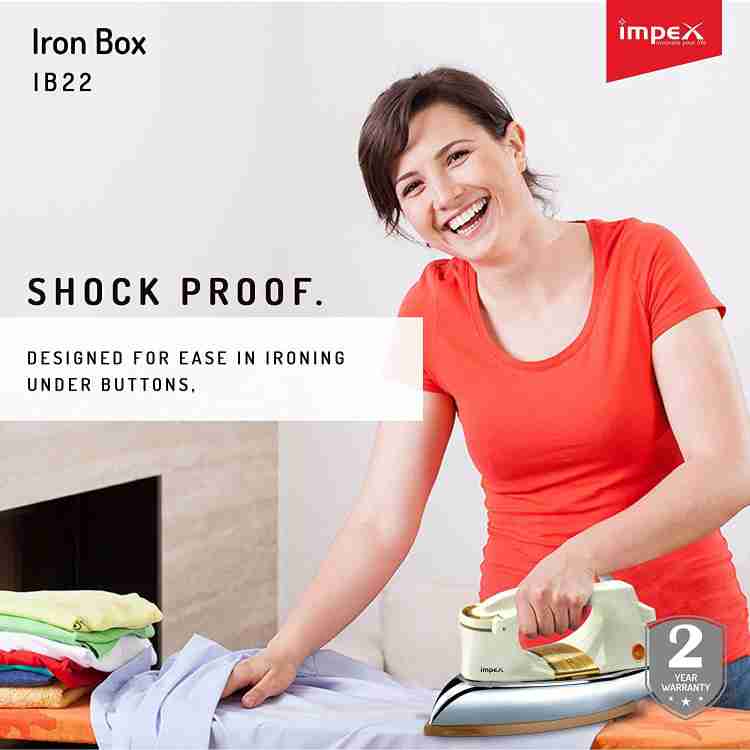 IMPEX IB 22 PRIME Extra Heavy Weight Iron Box Ivory 1000 W Dry