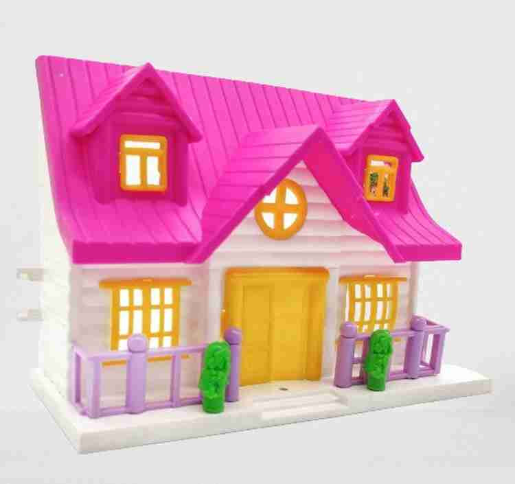 TOY MART Small Doll House Set for Girls Kids with Complete Furniture Household Set 100 Non Toxic BPA Free Plastic Funny House Play Set 18 Pcs Set Small Doll House Set