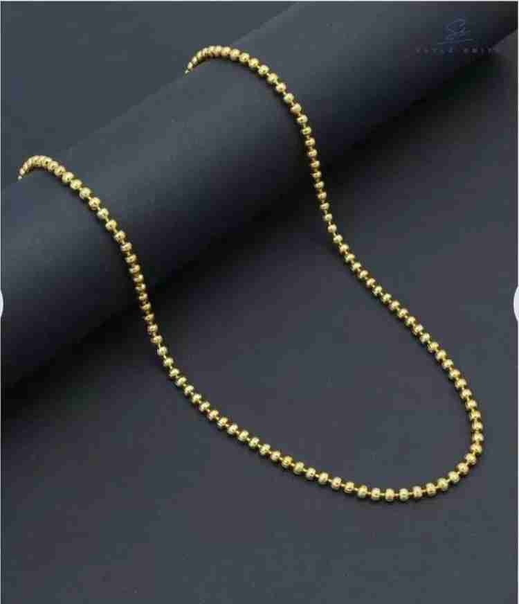 R JEWELS Gold Plated Ball Chain For Men Imitation Fashion