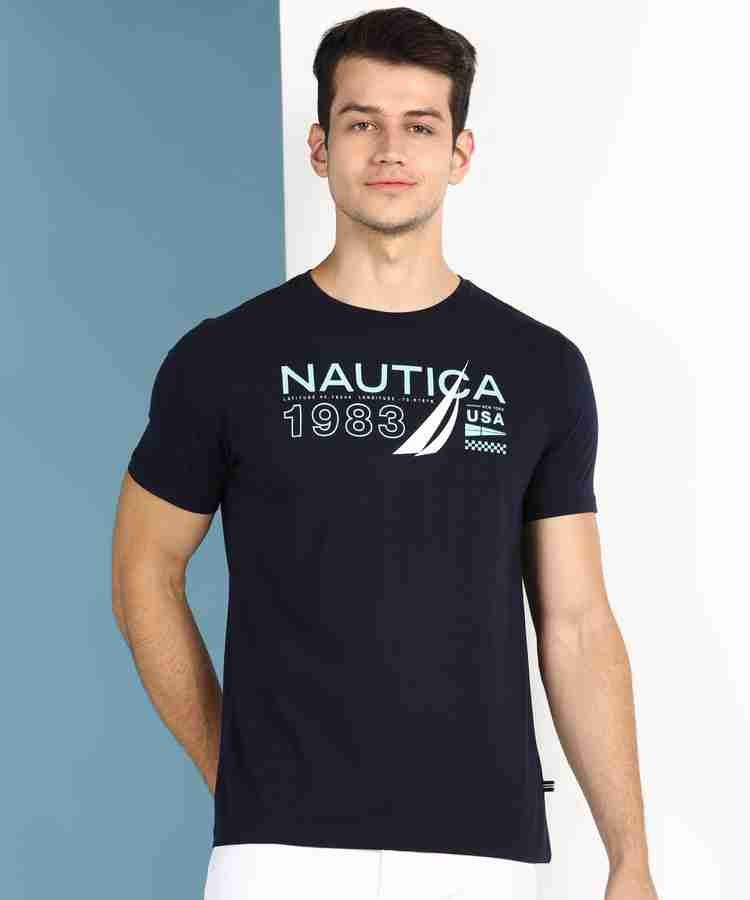 NAUTICA Printed Men Round Neck Dark Blue T Shirt Buy NAUTICA
