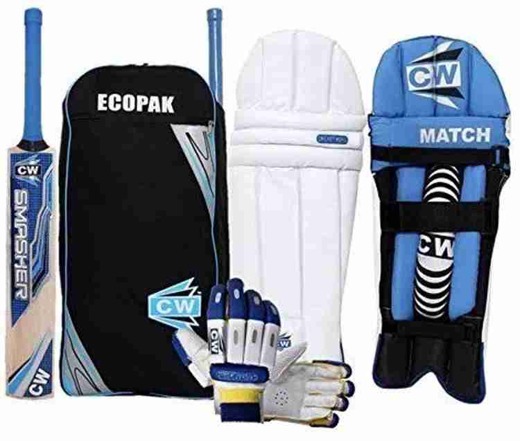 CW Smasher Cricket Kit 4 item Bag BAT GLOVES BATTING PADS SIZE