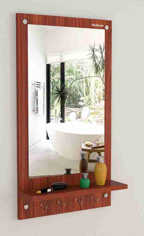 Wall mirror DKD Home Decor Crystal Natural Colonial Mango wood Stripped  (63,5 x 3 x 94 cm)