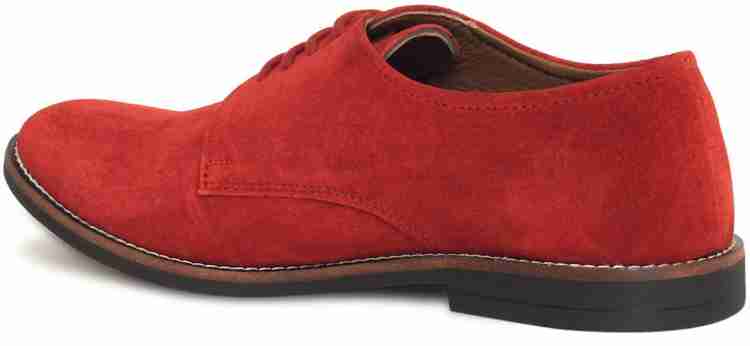 LOUIS STITCH Men's Crimson Red Lace up Style Italian Suede Leather Shoes  for Men Uk-10 Casuals For Men - Buy LOUIS STITCH Men's Crimson Red Lace up  Style Italian Suede Leather Shoes