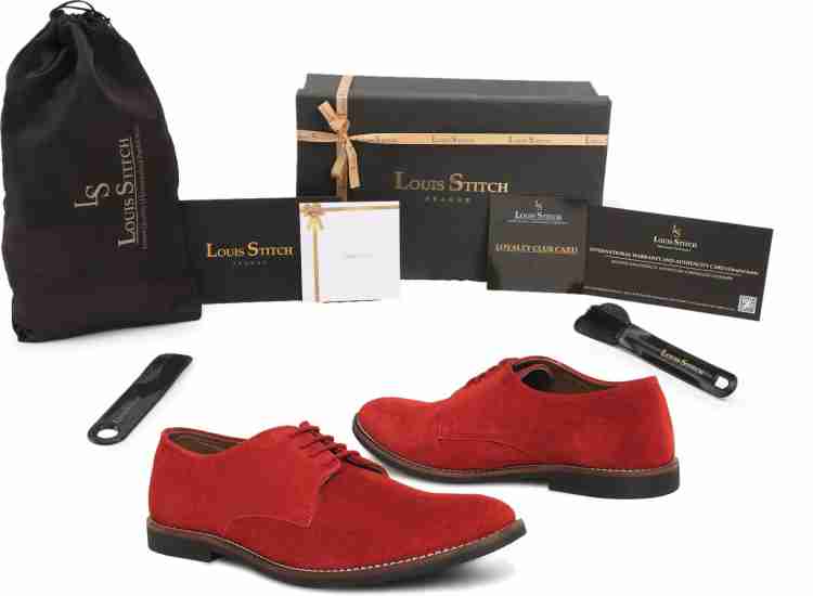 LOUIS STITCH Men's Crimson Red Lace up Style Italian Suede Leather Shoes  for Men Uk-10 Casuals For Men - Buy LOUIS STITCH Men's Crimson Red Lace up  Style Italian Suede Leather Shoes