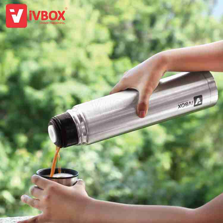iVBOX Twistor Thermos Steel Push Button Lid Flask 1000 ml Hot