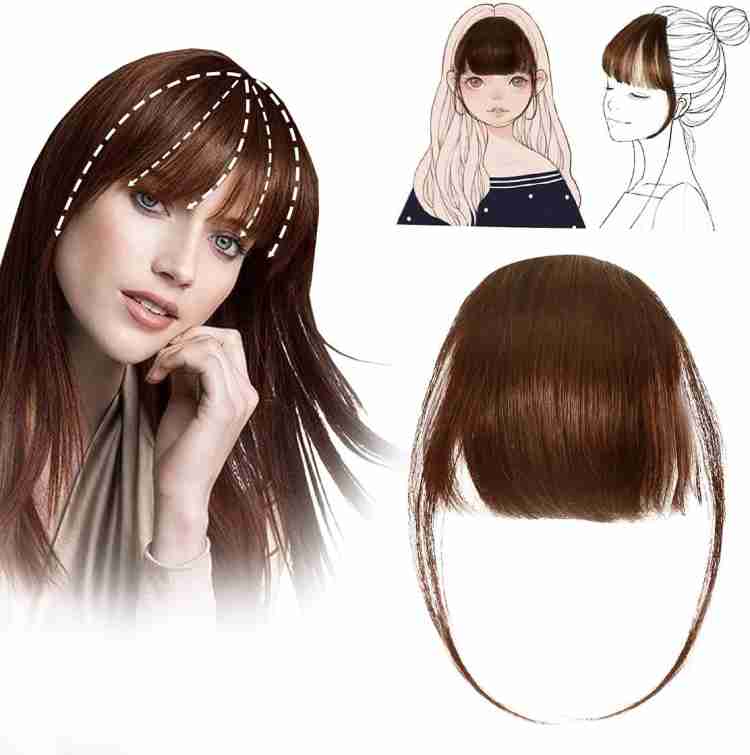 Futurekart Clip On Clip In Front Bang Fringe Extension Piece Thin