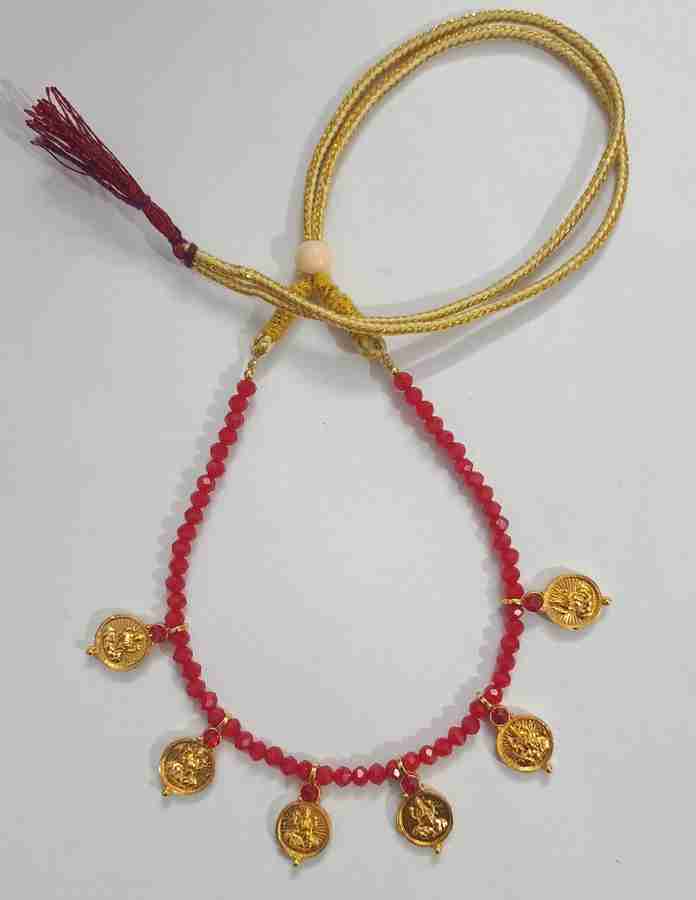Haryali Gold plated mahalaximi pendent Red crystal 4mm choker for woman girl Crystal Brass Crystal Choker Price in India Buy Haryali Gold plated mahalaximi pendent Red crystal 4mm choker for