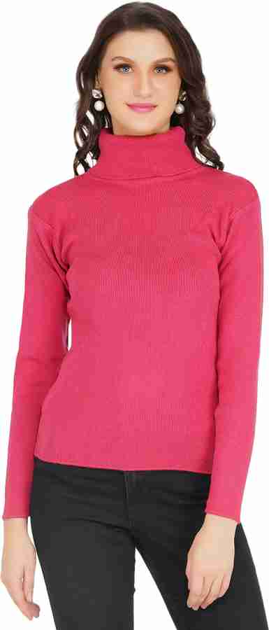 Pink high 2025 neck sweater