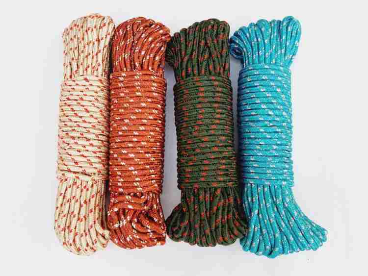 20 Mtr Cloth Line For Drying Clothes, Nylon Braided Cotton Rope