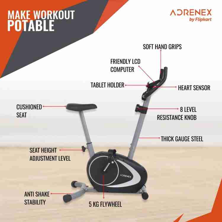 Adrenex by Flipkart Magnito 100 Bike Magnetic Exercise Cycle Manual for Home Gym Best Upright Bike Upright Stationary Exercise Bike