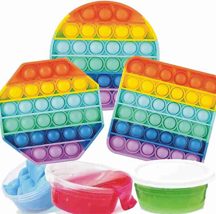 INDIKONB 6 in 1 Fidget Toys 3 Pop Toys 3 Cup Slime Pop Toy
