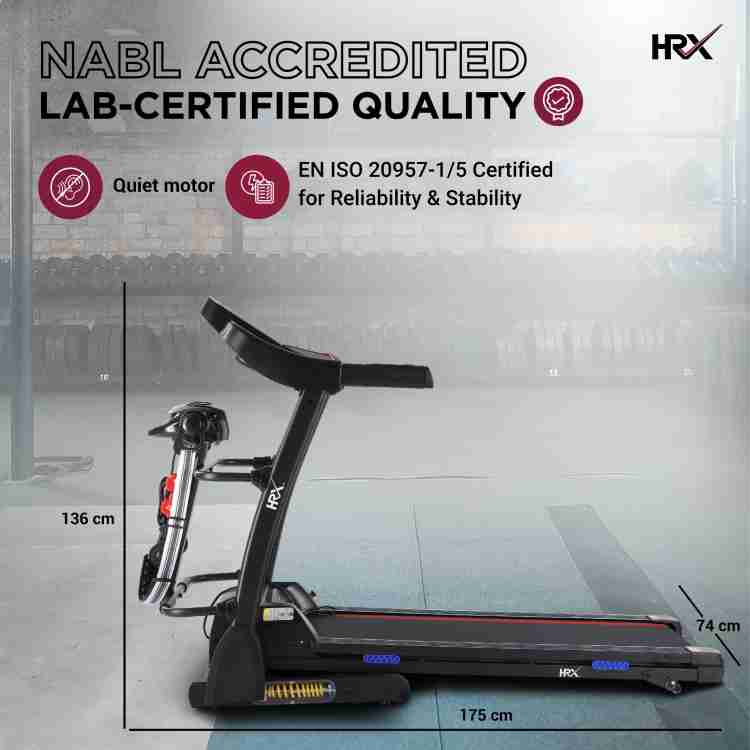 HRX Runner with Incline Foldable Equipment with Massager for Home