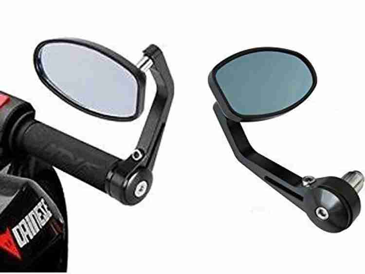 YAKONDA Universal Oval Shaped Side Mirror For All Bikes Set Of 2